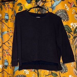 Madewell Navy Textured Knit Top